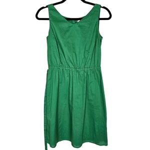Moncollet Dress Women's Size 2 Green Cotton A-line Above Knee